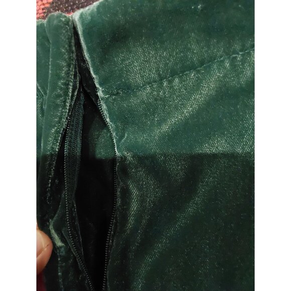 Lauren Conrad Green Velvet Pants Size 16 With Zipper Closure & Stretch Waistband - Picture 2 of 11
